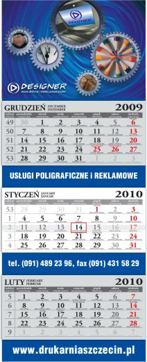 Kalendarz trójdzielny standard