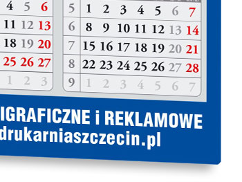 plecki kalendarza jednodzielnego