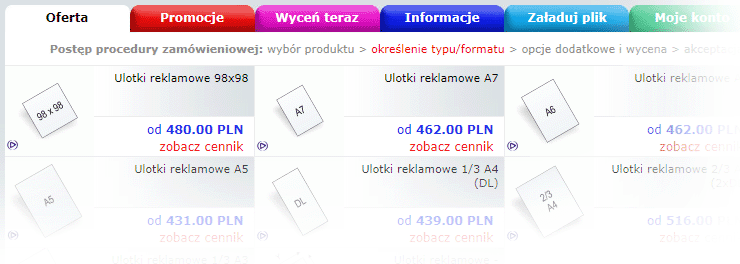 Wybór formatów