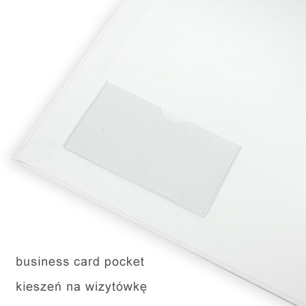 Kieszeń na wizytówkę w reklamowym segregatorze firmowym